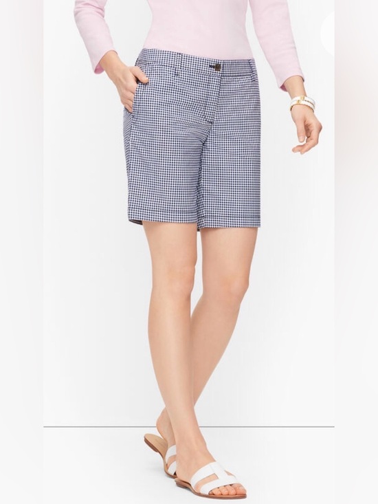 Talbots Pants - Talbots Relaxed Chino Shorts | Navy White Gingham | Size 12